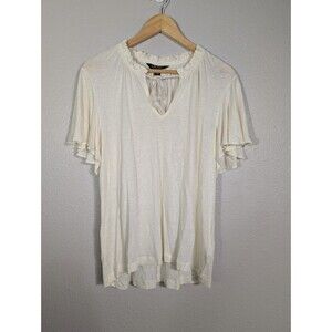 Ralph Lauren Black Label Linen‎ Blend Flutter Sleeve Top XL